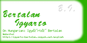 bertalan igyarto business card